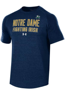 Under Armour Notre Dame Fighting Irish Navy Blue Freestyle Long Line Short Sleeve T Shirt