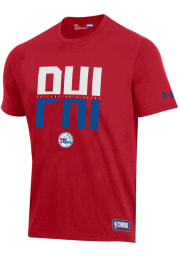 Under Armour Philadelphia 76ers Red City Short Sleeve T Shirt