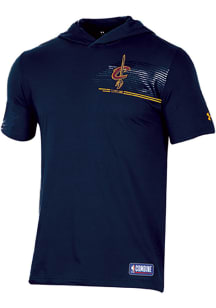 Under Armour Cleveland Cavaliers Navy Blue Baseline Short Sleeve Hoods
