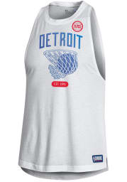 Under Armour Detroit Pistons Mens White Team Holographic Short Sleeve Tank Top