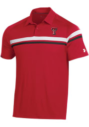 Under Armour Texas Tech Red Raiders Mens Red Sideline Tour Drive Short Sleeve Polo