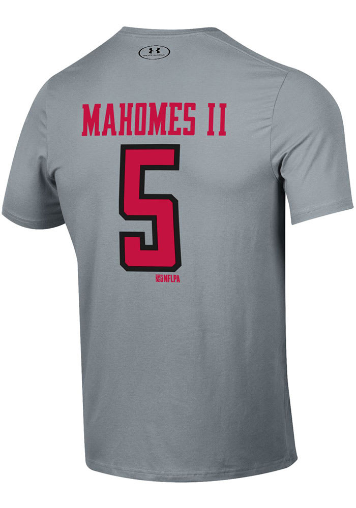 Patrick Mahomes Texas Tech Red Raiders Grey Football Short Sleeve Player T Shirt