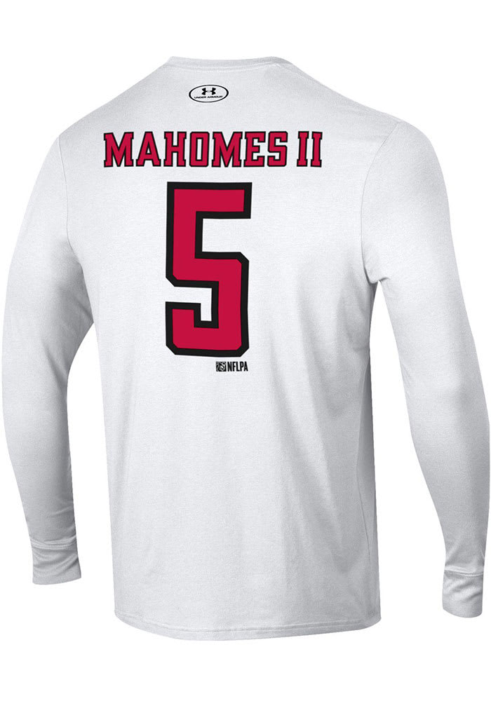 Patrick Mahomes Texas Tech Red Raiders White Football Long Sleeve Player T Shirt