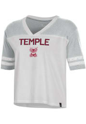 Under Armour Temple Owls Womens Grey Meta Mesh Short Sleeve T-Shirt