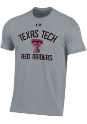 Under Armour Texas Tech Red Raiders Grey Charged Cotton Short Sleeve T Shirt