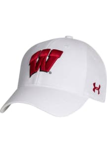 Under Armour White Wisconsin Badgers OTS Structured Adjustable Hat