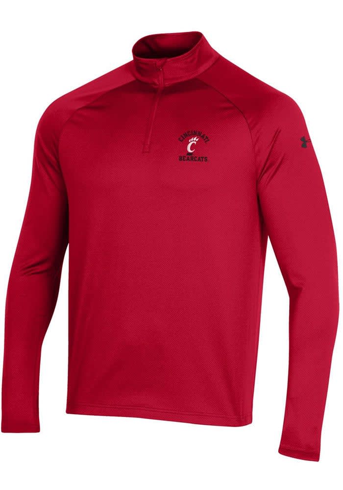 Under Armour Cincinnati Bearcats Mens Red Performance 2.0 Long Sleeve 1/4 Zip Pullover