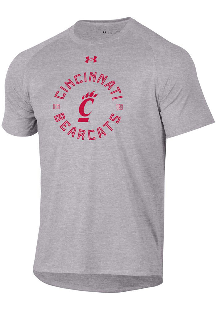 Under Armour Cincinnati Bearcats Grey Tech Short Sleeve T Shirt