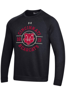 Under Armour Cincinnati Bearcats Mens Black All Day Fleece Long Sleeve Crew Sweatshirt