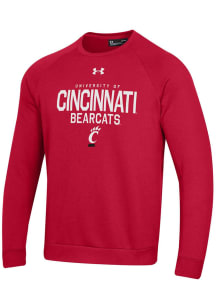 Under Armour Cincinnati Bearcats Mens Red All Day Fleece Long Sleeve Crew Sweatshirt