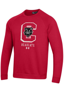 Mens Cincinnati Bearcats Red Under Armour All Day Fleece Crew Sweatshirt