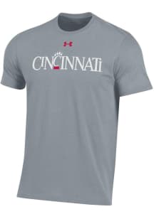 Cincinnati Bearcats Grey Under Armour Vault Wordmark Short Sleeve T Shirt