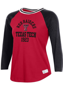 Under Armour Texas Tech Red Raiders Womens Red Gameday Baseball Raglan LS Tee
