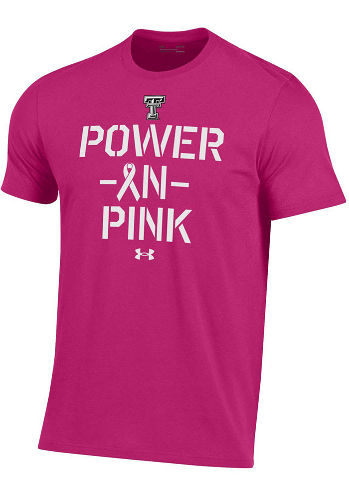Under Armour Texas Tech Red Raiders Pink Power in Pink Short Sleeve T Shirt