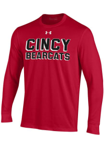 Under Armour Cincinnati Bearcats Red Flat Name Mascot Long Sleeve T Shirt