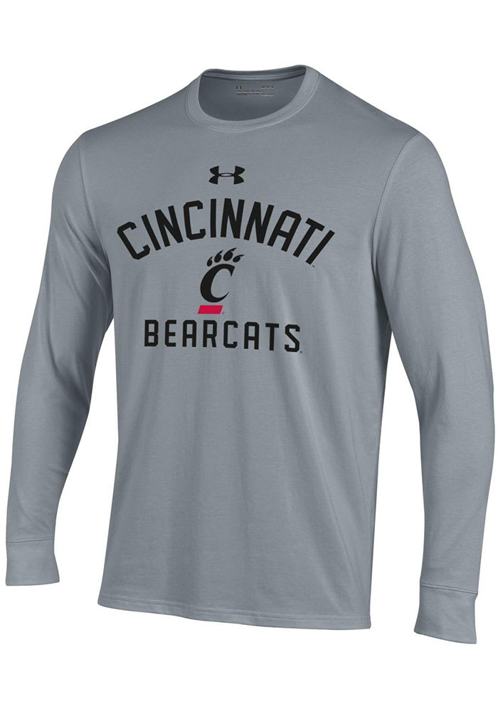 Under Armour Cincinnati Bearcats Grey Number One Paw Logo Long Sleeve T Shirt