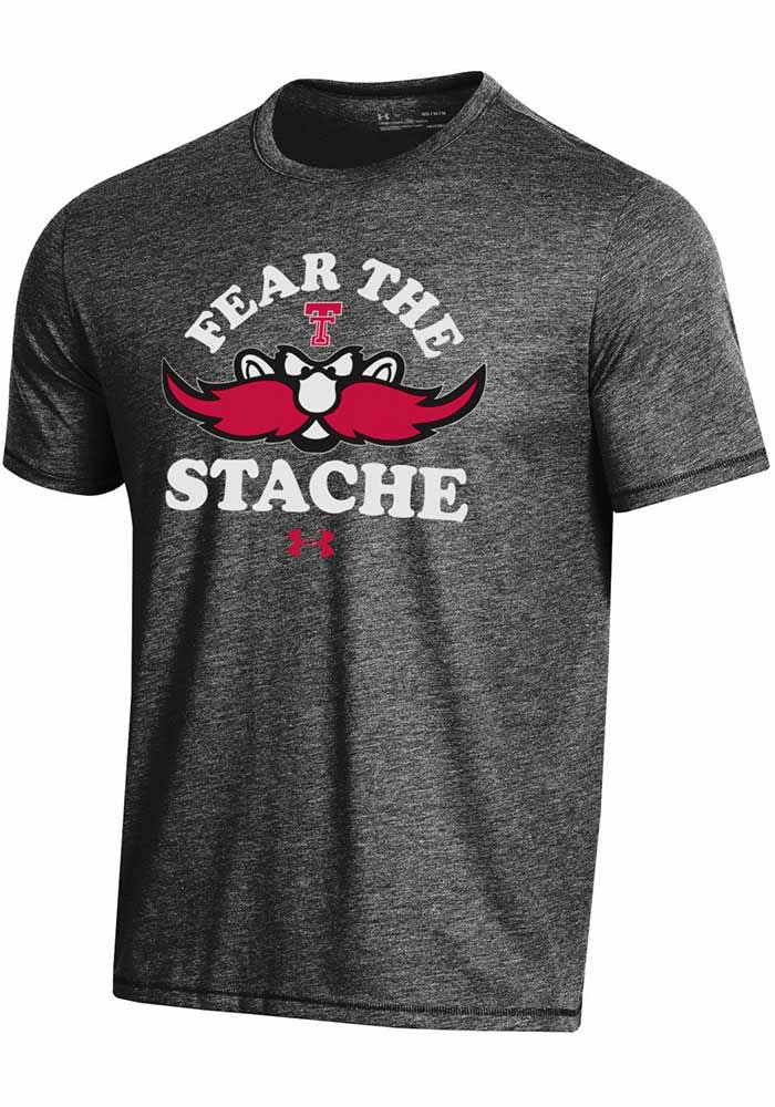Under Armour Texas Tech Red Raiders Black Fear the Stache Biblend Short Sleeve Fashion T Shirt