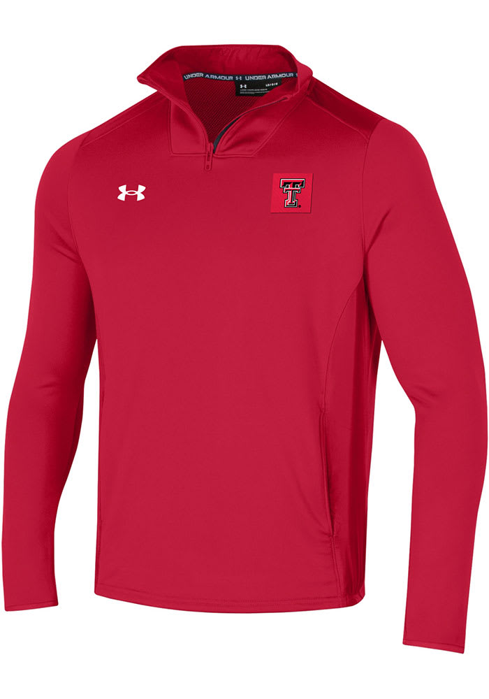 Under Armour Texas Tech Red Raiders Mens Red Sideline Command Long Sleeve 1/4 Zip Pullover