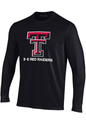 Under Armour Texas Tech Red Raiders Black Cotton Long Sleeve T Shirt