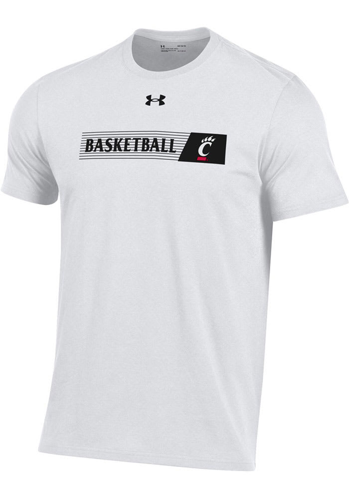 Under Armour Cincinnati Bearcats White Sideline Basketball Short Sleeve T Shirt