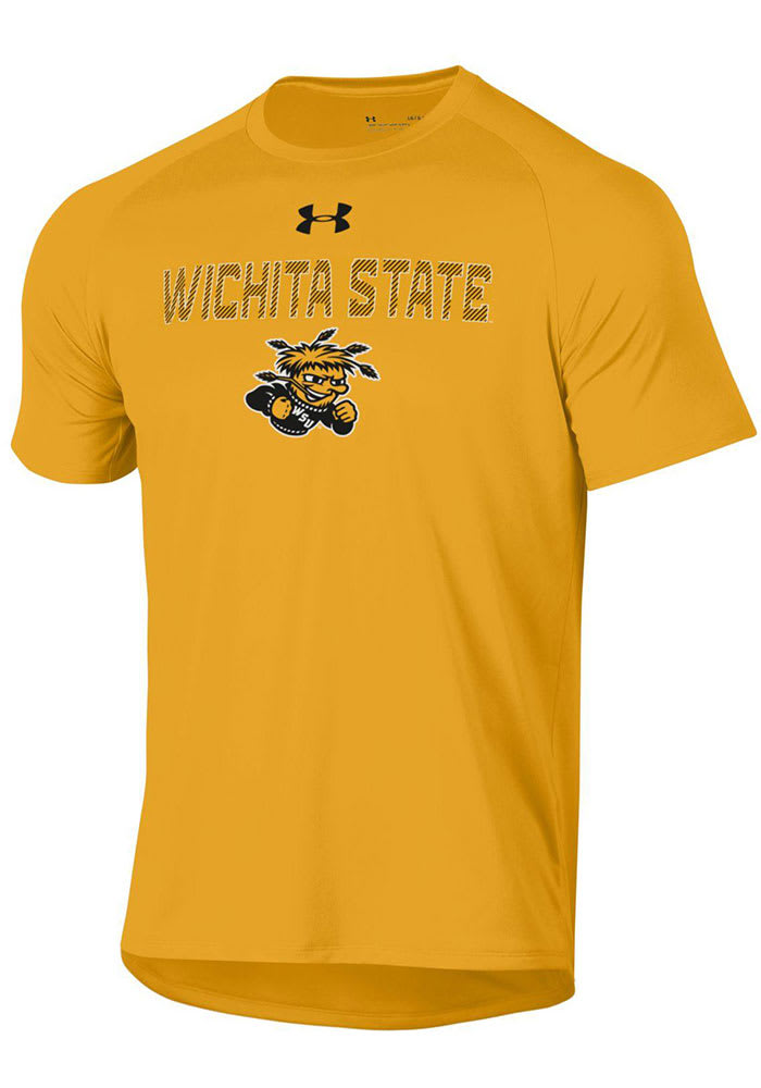 Under Armour Wichita State Shockers Gold Flat Name Mascot Short Sleeve T Shirt