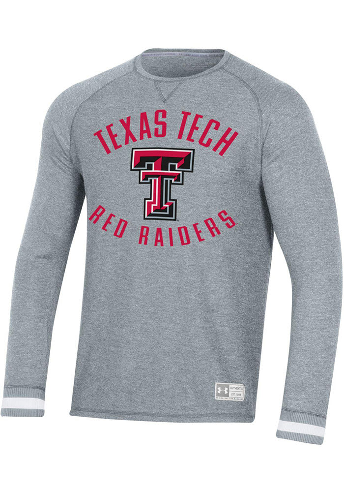 Under Armour Texas Tech Red Raiders Mens Grey Universal Gameday Thermal Long Sleeve Fashion Sweatshirt