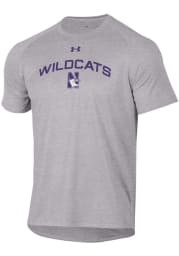 Under Armour Northwestern Wildcats Grey Tech Short Sleeve T Shirt