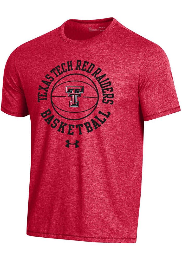 Under Armour Texas Tech Red Raiders Red Basketball Biblend Short Sleeve Fashion T Shirt