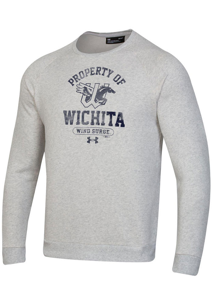 Under Armour Wichita Wind Surge Mens Grey Property Of Long Sleeve Crew Sweatshirt