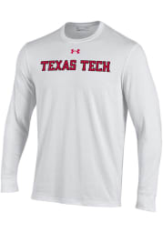 Under Armour Texas Tech Red Raiders White Performance Cotton Long Sleeve T Shirt