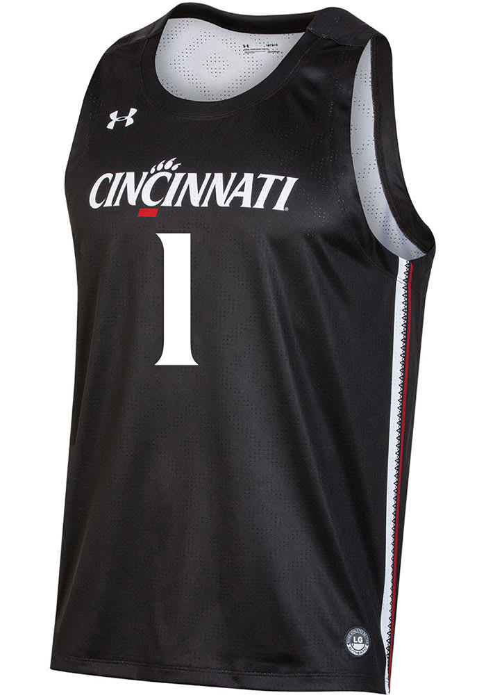 Under Armour Men's Cincinnati Bearcats #1 Black Replica Basketball Jersey, Medium