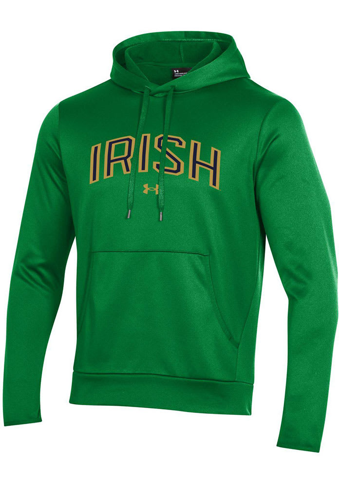 Under Armour Notre Dame Fighting Irish Mens Green Armour Fleece Hood