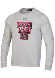 Under Armour Texas Tech Red Raiders Mens Grey All Day Fleece Long Sleeve Crew Sweatshirt