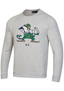 Under Armour Notre Dame Fighting Irish Mens Grey All Day Fleece Long Sleeve Crew Sweatshirt