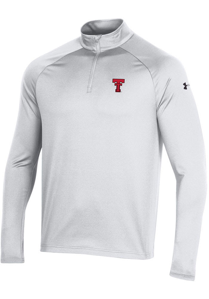 Under Armour Texas Tech Red Raiders Mens White Performance 2.0 Long Sleeve 1/4 Zip Pullover