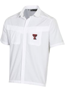 Under Armour Texas Tech Red Raiders Mens White Tide Chaser Short Sleeve Dress Shirt