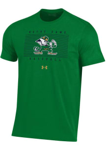 Under Armour Notre Dame Fighting Irish Green On Field Baseball Short Sleeve T Shirt
