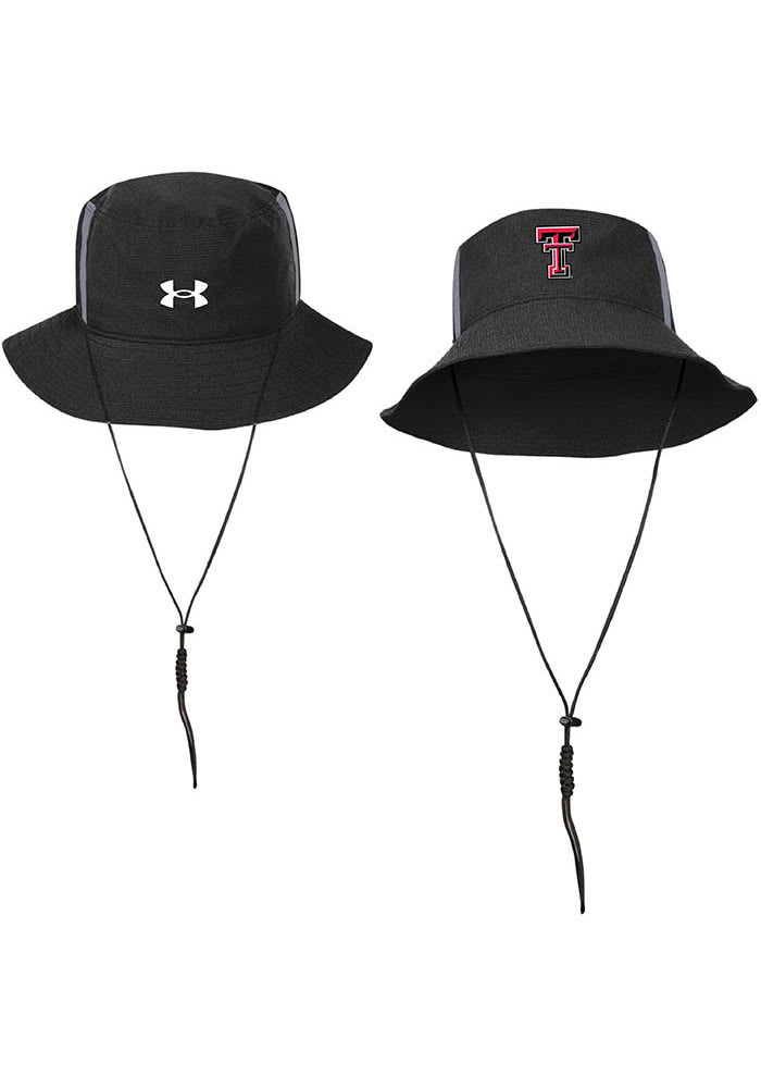 Under Armour Texas Tech Red Raiders Black Sideline Isochill Airvent Mens Bucket Hat