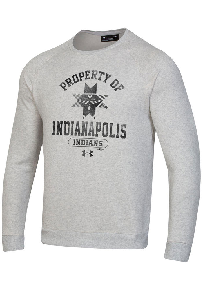 Under Armour Indianapolis Indians Mens Grey All Day Crew Long Sleeve Crew Sweatshirt