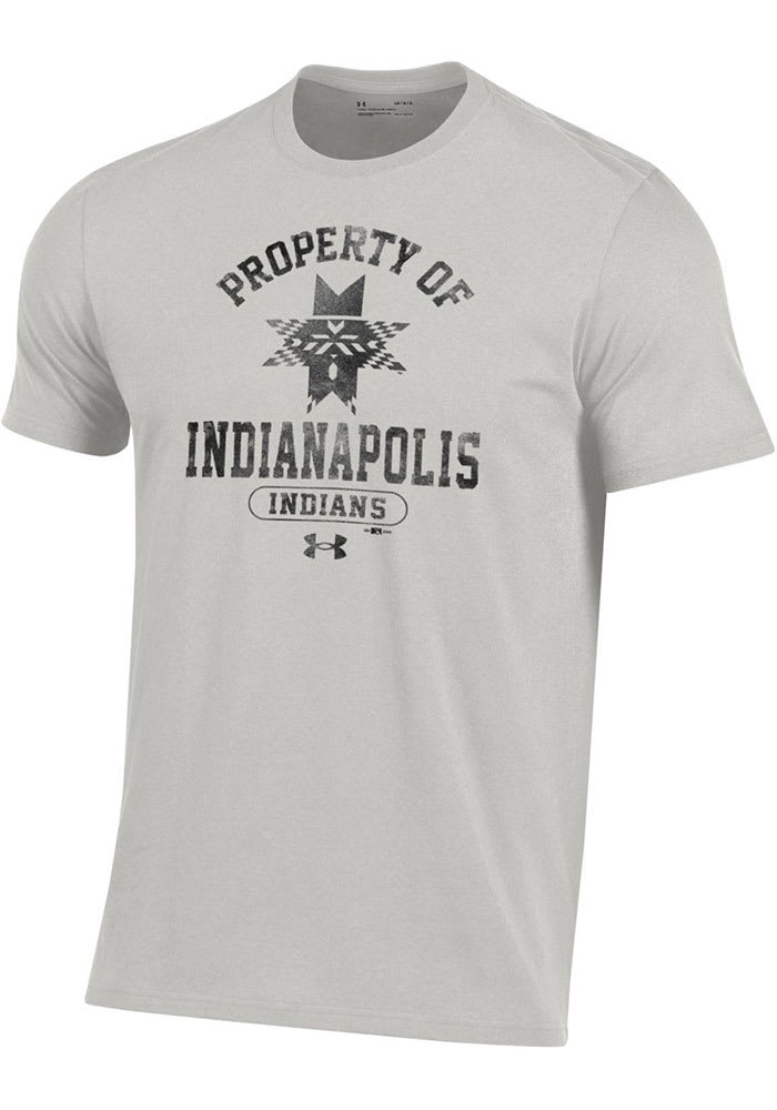 Under Armour Indianapolis Indians Grey Performance Cotton Short Sleeve T Shirt