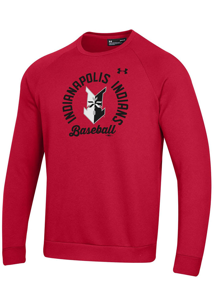 Under Armour Indianapolis Indians Mens Red All Day Crew Long Sleeve Crew Sweatshirt