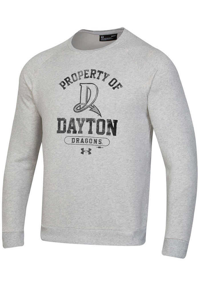 Under Armour Dayton Dragons Mens Grey All Day Crew Long Sleeve Crew Sweatshirt