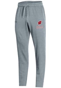 Mens Wisconsin Badgers Grey Under Armour All Day Sweatpants