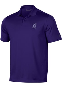 Mens Northwestern Wildcats Purple Under Armour Performance 2.0 Short Sleeve Polo Shirt