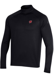 Under Armour Wisconsin Badgers Mens Black Performance 2.0 Long Sleeve 1/4 Zip Pullover