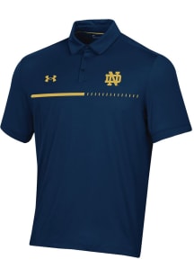 Under Armour Notre Dame Fighting Irish Mens Navy Blue Sideline Title Short Sleeve Polo