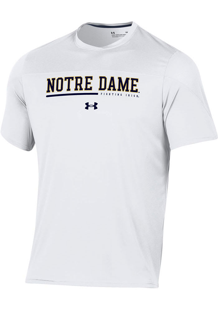 Under Armour Notre Dame Fighting Irish White Sideline Training Short Sleeve T Shirt