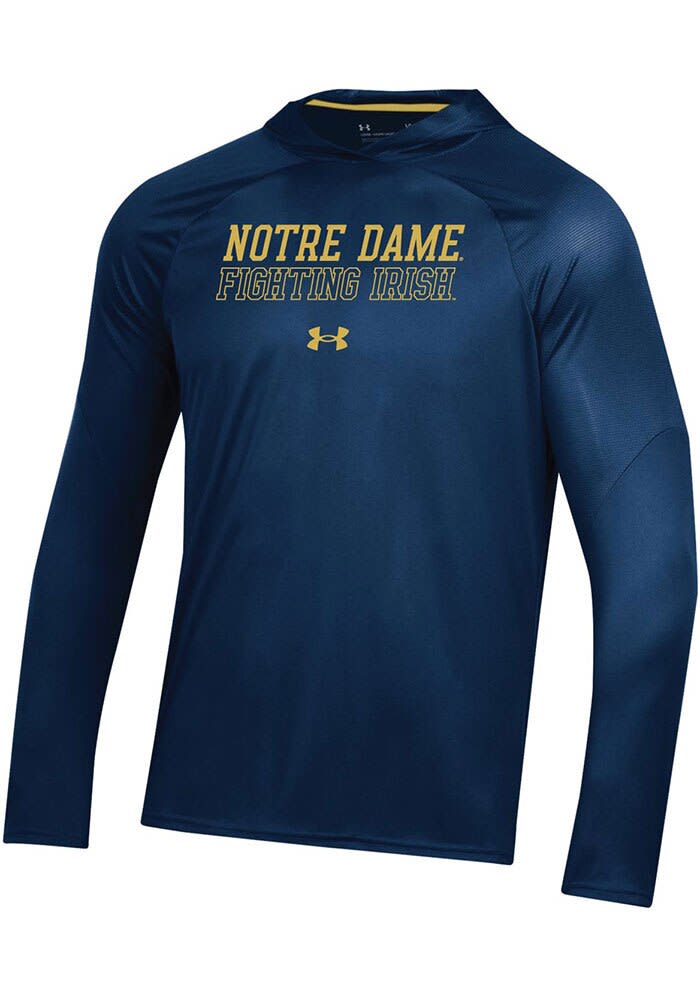 Notre Dame Fighting Irish Mens Under Armour NAVY Sideline Performance Hood