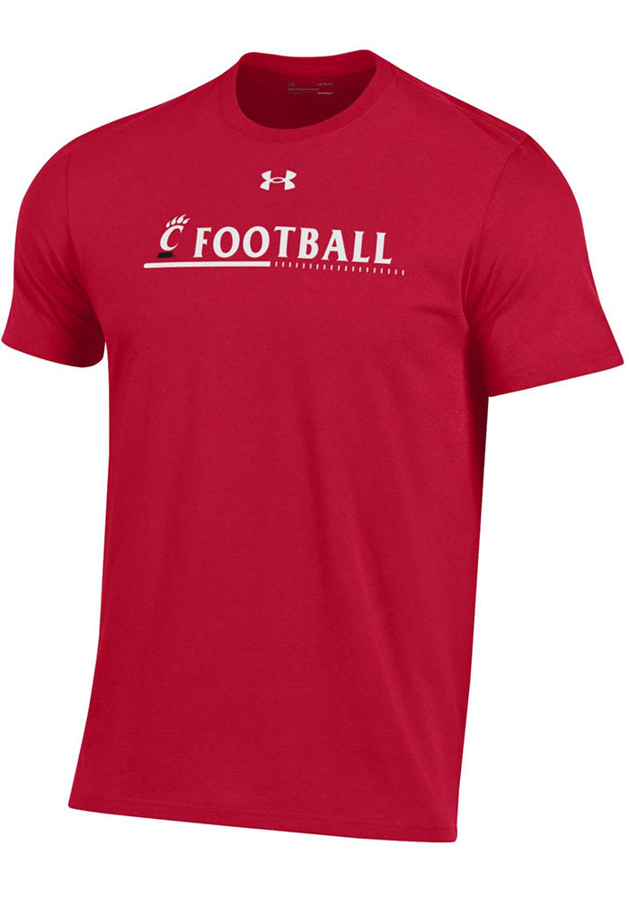 Under Armour Cincinnati Bearcats Red Sideline Football Performance Short Sleeve T Shirt