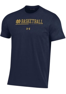 Under Armour Notre Dame Fighting Irish Navy Blue Sideline Basketball Performance Short Sleeve T ..